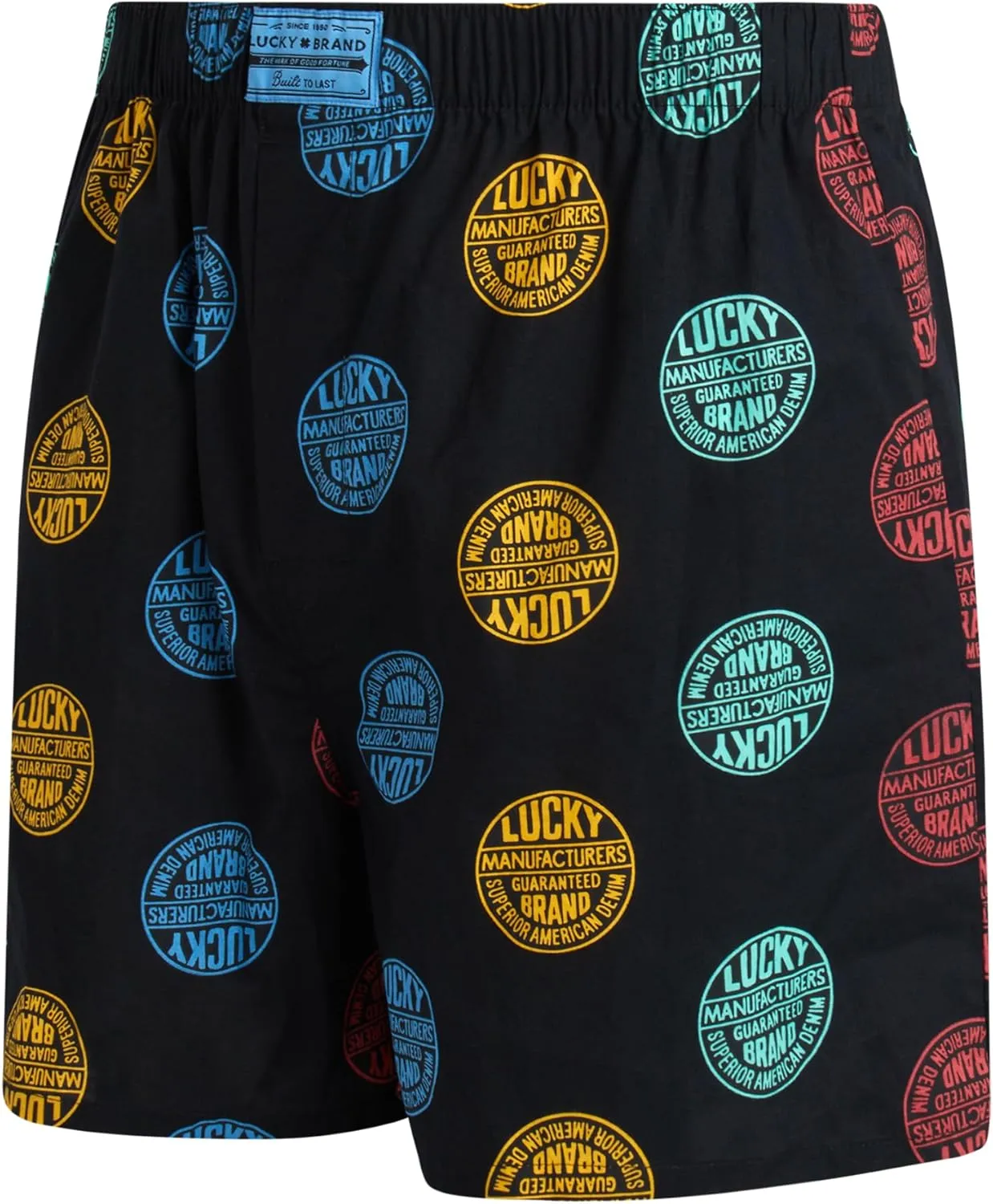 Lucky Brand Men's Boxer Shorts - 6 Pack Classic Cotton Woven Boxers for Men With Functional Fly, Relaxed Fit (Sizes: S-XXL)