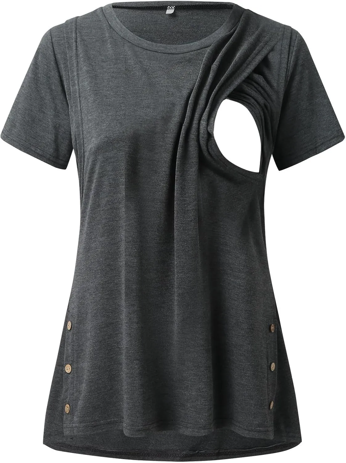 Maternity Nursing Shirts Women Breastfeeding Tops Short Sleeve Comfort Pregnancy Clothes Lounge Cotton Tee Top