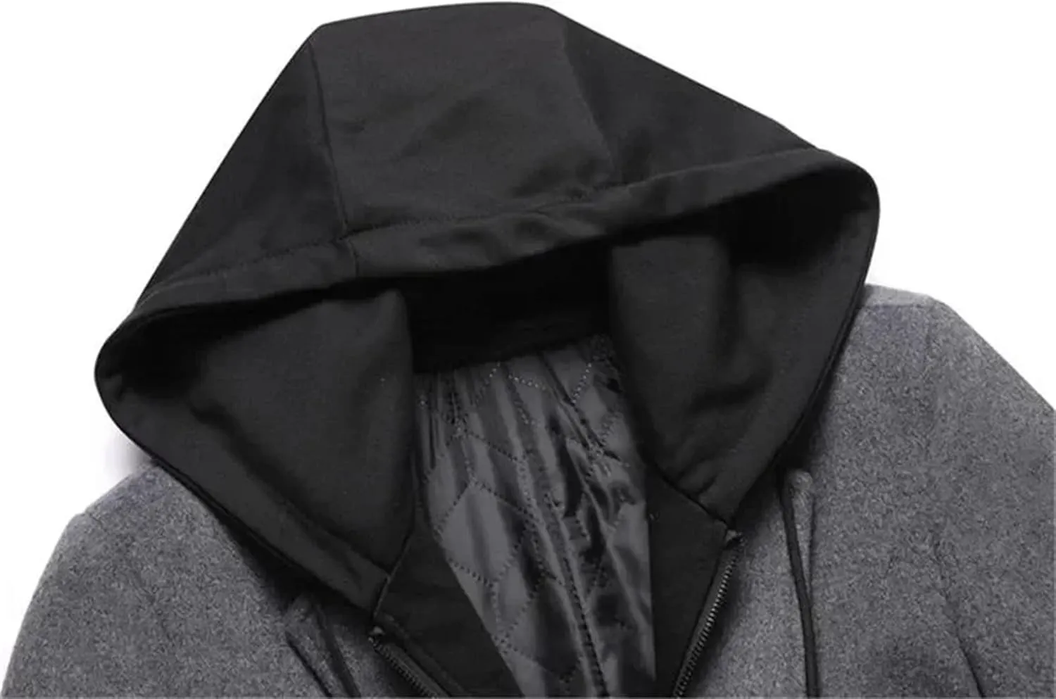 Men Patchwork Hooded Long Jacket Coat Business Thick Slim Single Breasted Cardigan Outwear