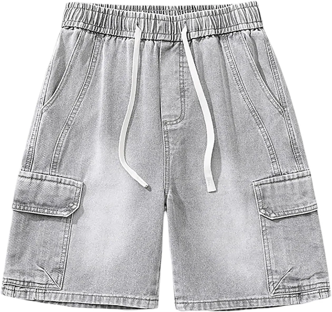 Mens Baggy Denim Jorts Y2K Vintage Loose Fit Hip Hop Jean Shorts Wide Leg Long Jeans Streetwear Clothes