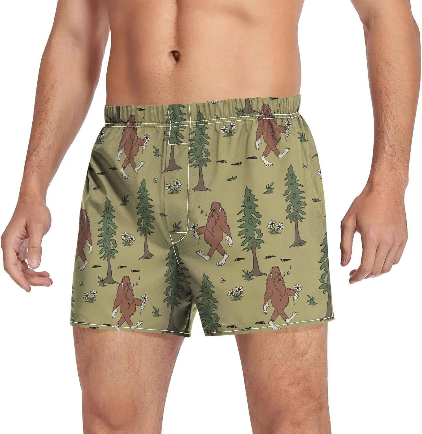 Men's Boxer Shorts, Soft Breathable Woven Boxer Briefs Underwear Button Fly S-XXL