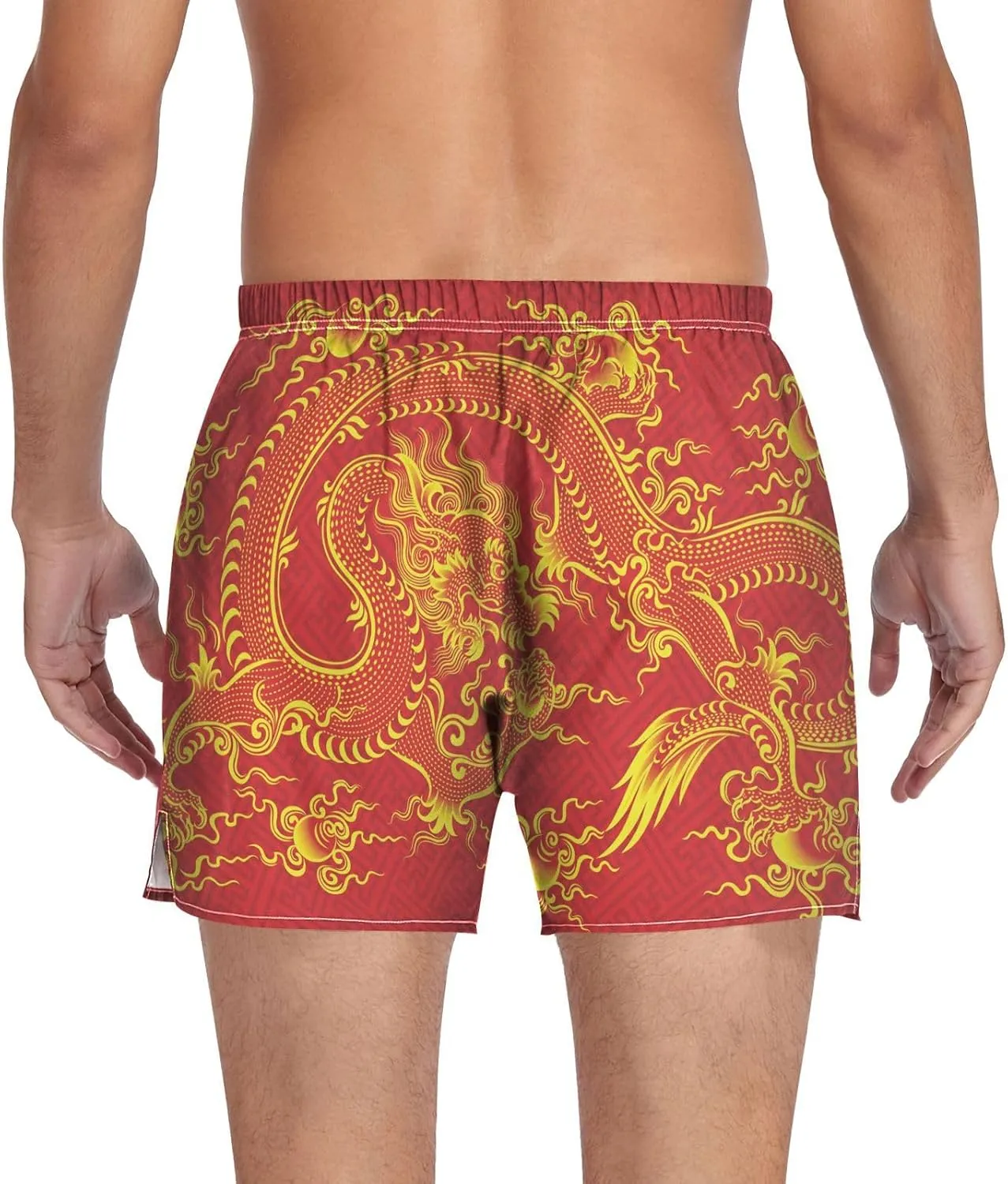 Men's Boxer Shorts, Soft Breathable Woven Boxer Briefs Underwear Button Fly S-XXL