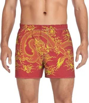 Men's Boxer Shorts, Soft Breathable Woven Boxer Briefs Underwear Button Fly S-XXL