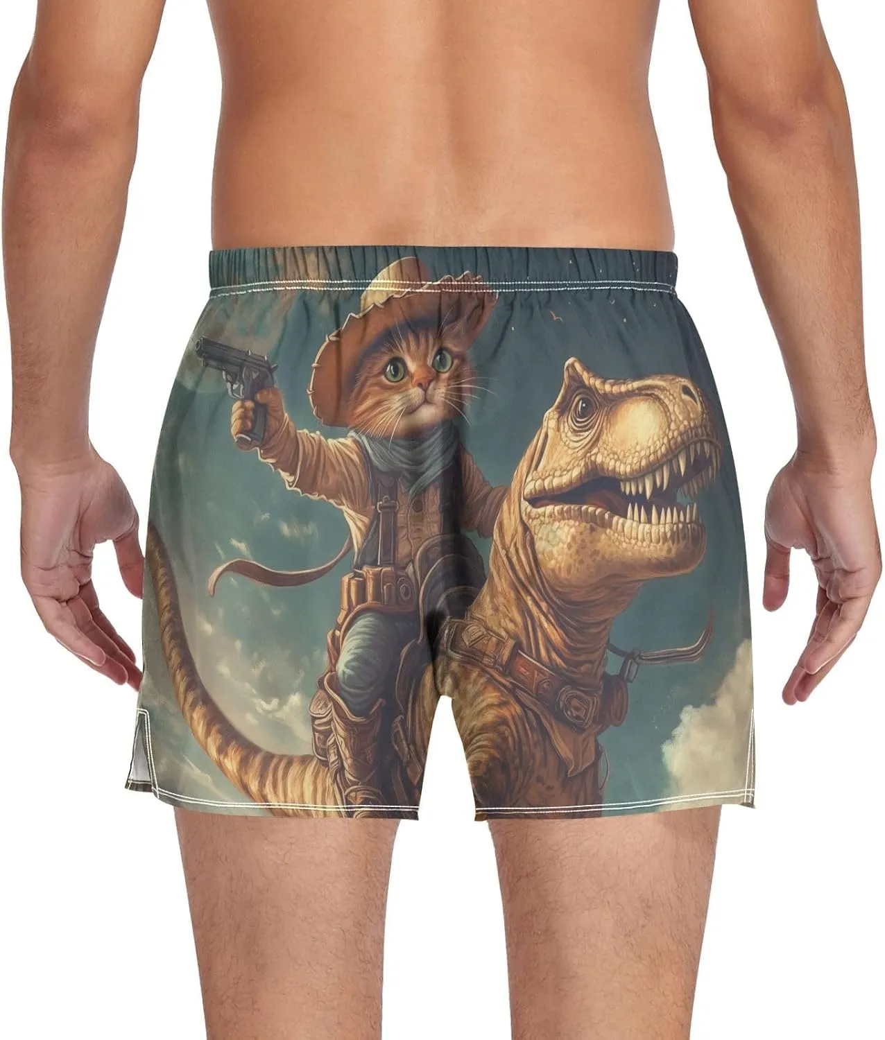 Men's Boxer Shorts, Soft Breathable Woven Boxer Briefs Underwear Button Fly S-XXL