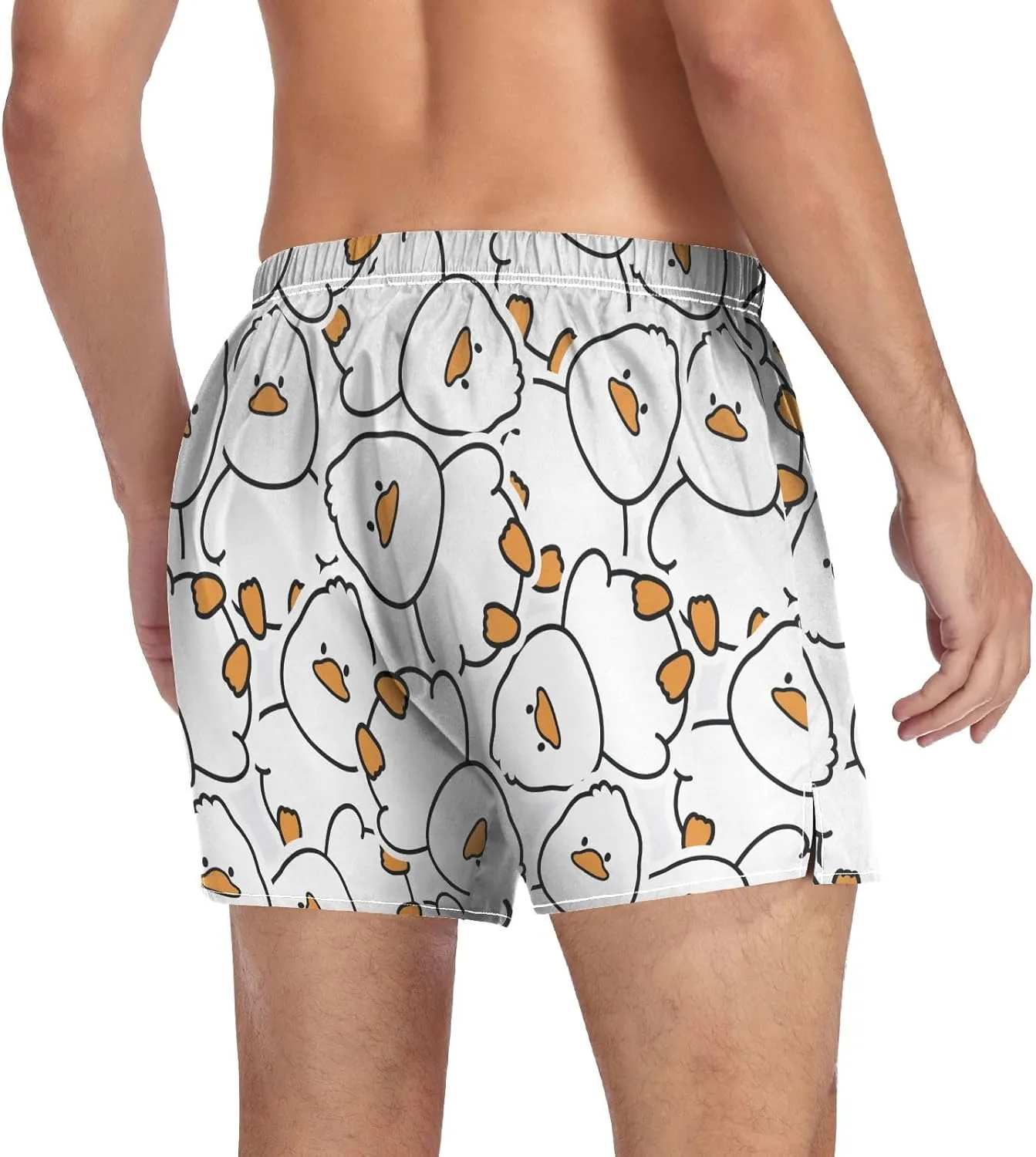 Men's Boxer Shorts, Soft Breathable Woven Boxer Briefs Underwear Button Fly S-XXL