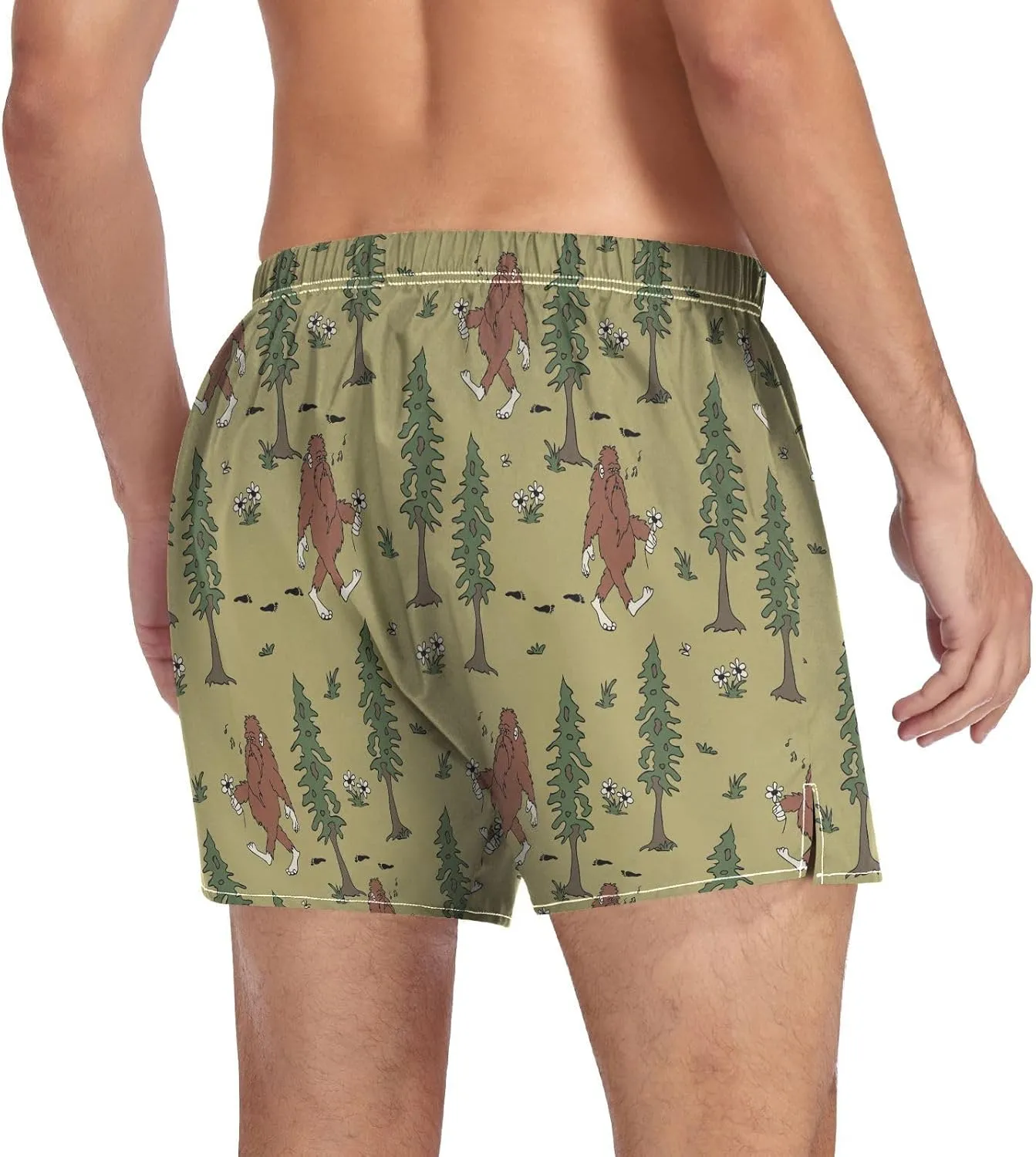 Men's Boxer Shorts, Soft Breathable Woven Boxer Briefs Underwear Button Fly S-XXL