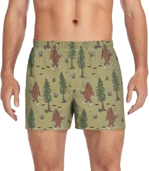Men's Boxer Shorts, Soft Breathable Woven Boxer Briefs Underwear Button Fly S-XXL