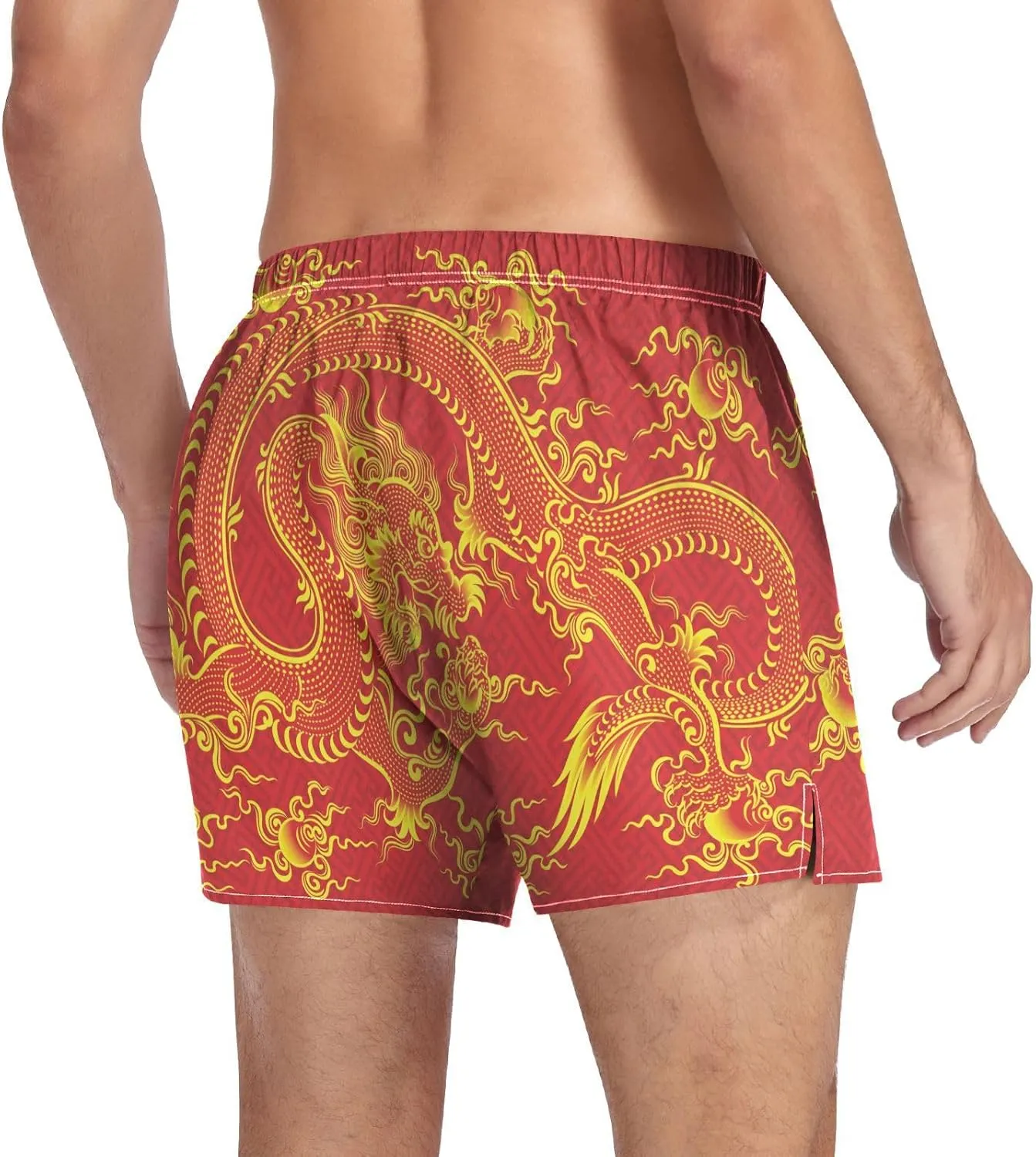 Men's Boxer Shorts, Soft Breathable Woven Boxer Briefs Underwear Button Fly S-XXL