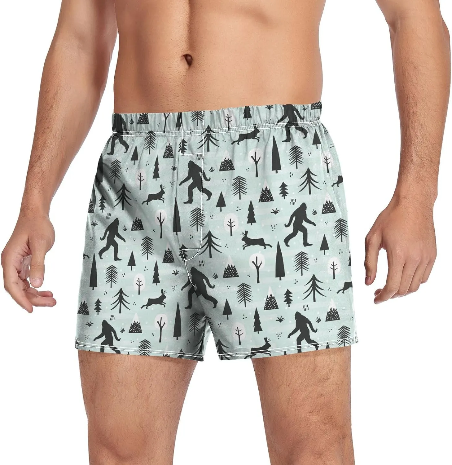 Men's Boxer Shorts, Soft Breathable Woven Boxer Briefs Underwear Button Fly S-XXL