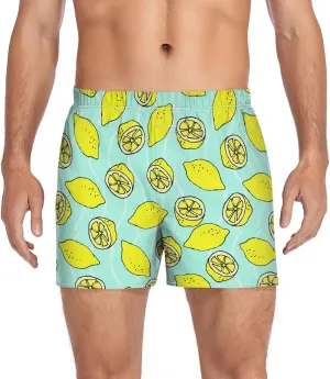 Men's Boxer Shorts, Soft Breathable Woven Boxer Briefs Underwear Button Fly S-XXL