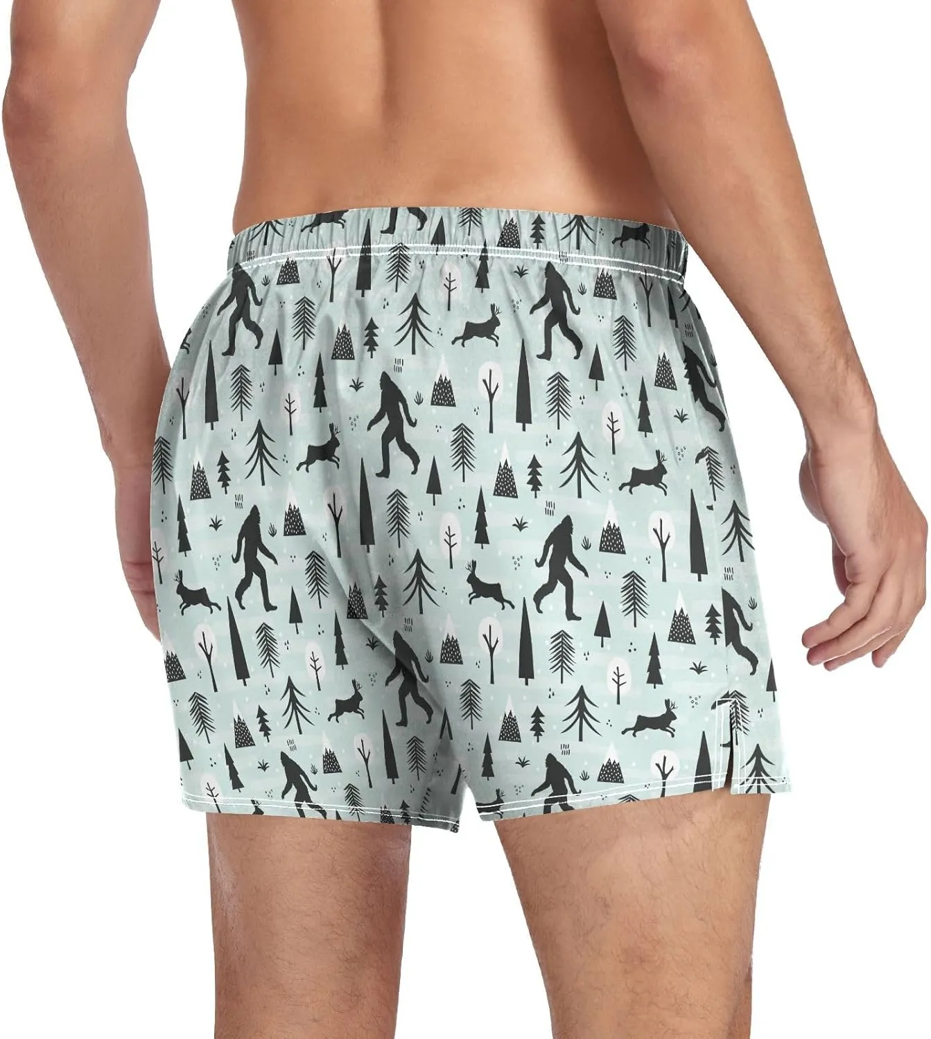 Men's Boxer Shorts, Soft Breathable Woven Boxer Briefs Underwear Button Fly S-XXL