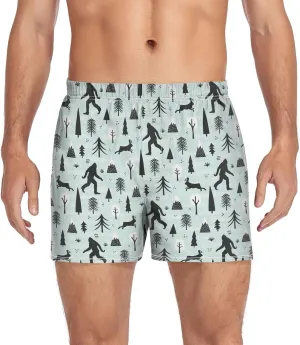 Men's Boxer Shorts, Soft Breathable Woven Boxer Briefs Underwear Button Fly S-XXL
