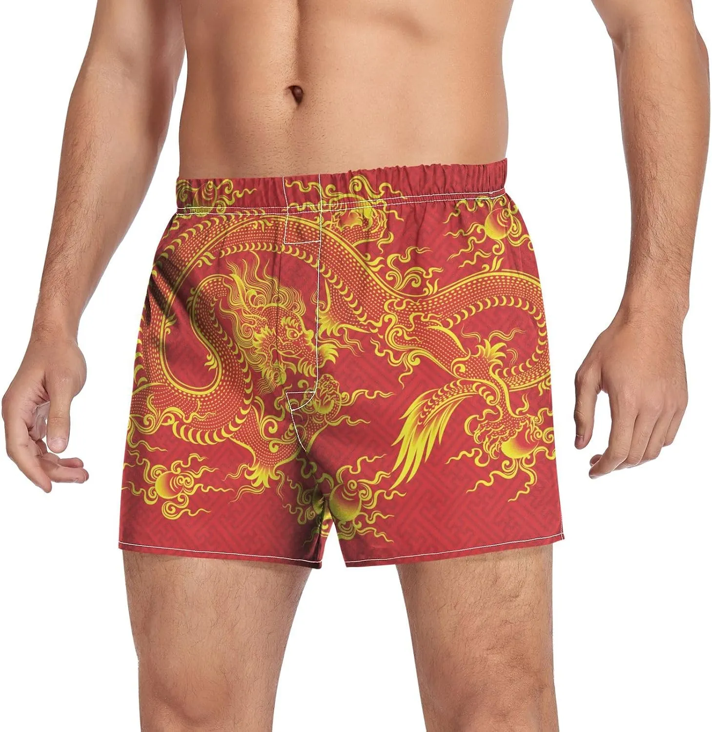 Men's Boxer Shorts, Soft Breathable Woven Boxer Briefs Underwear Button Fly S-XXL