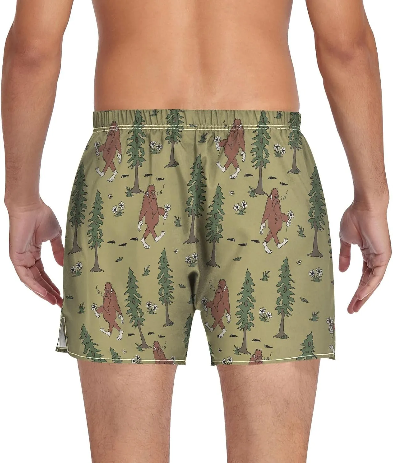 Men's Boxer Shorts, Soft Breathable Woven Boxer Briefs Underwear Button Fly S-XXL