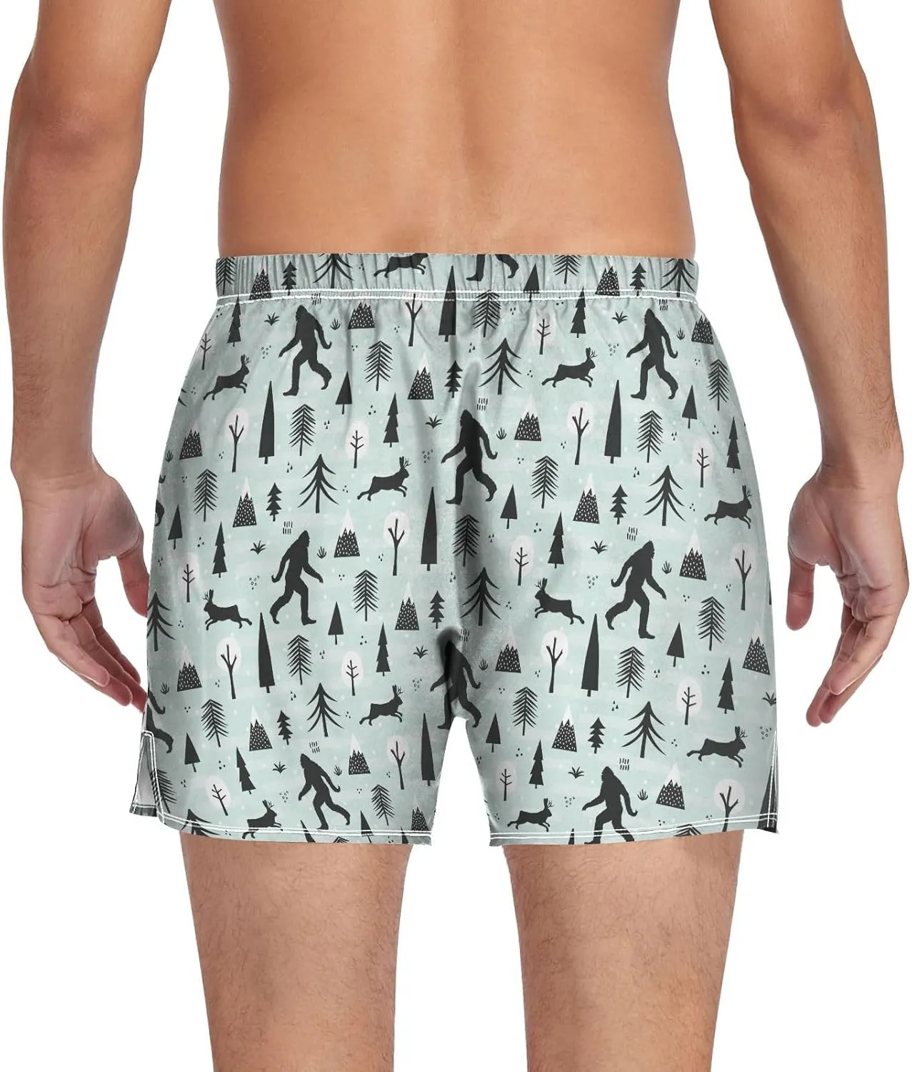 Men's Boxer Shorts, Soft Breathable Woven Boxer Briefs Underwear Button Fly S-XXL