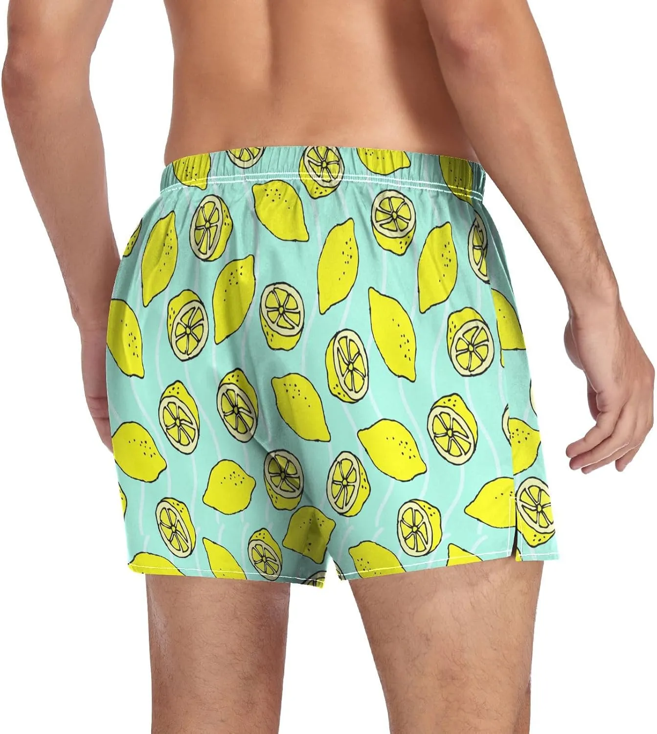 Men's Boxer Shorts, Soft Breathable Woven Boxer Briefs Underwear Button Fly S-XXL