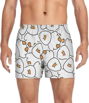 Men's Boxer Shorts, Soft Breathable Woven Boxer Briefs Underwear Button Fly S-XXL