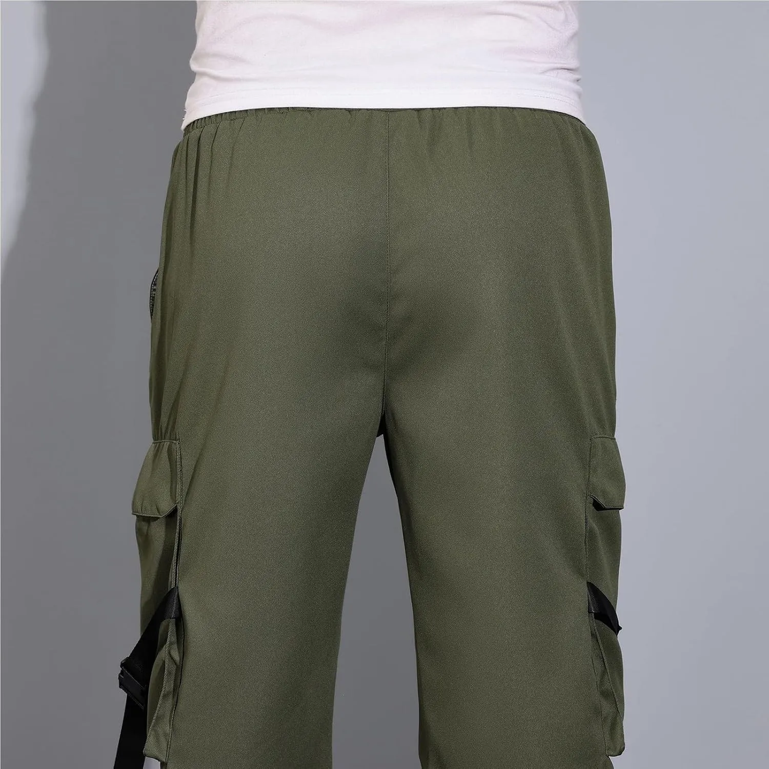 Men's Cargo Trousers Drawstring Elastic Waist Pants Lightweight Tapered Pant Casual Sweatpants Athletic Workout Bottoms