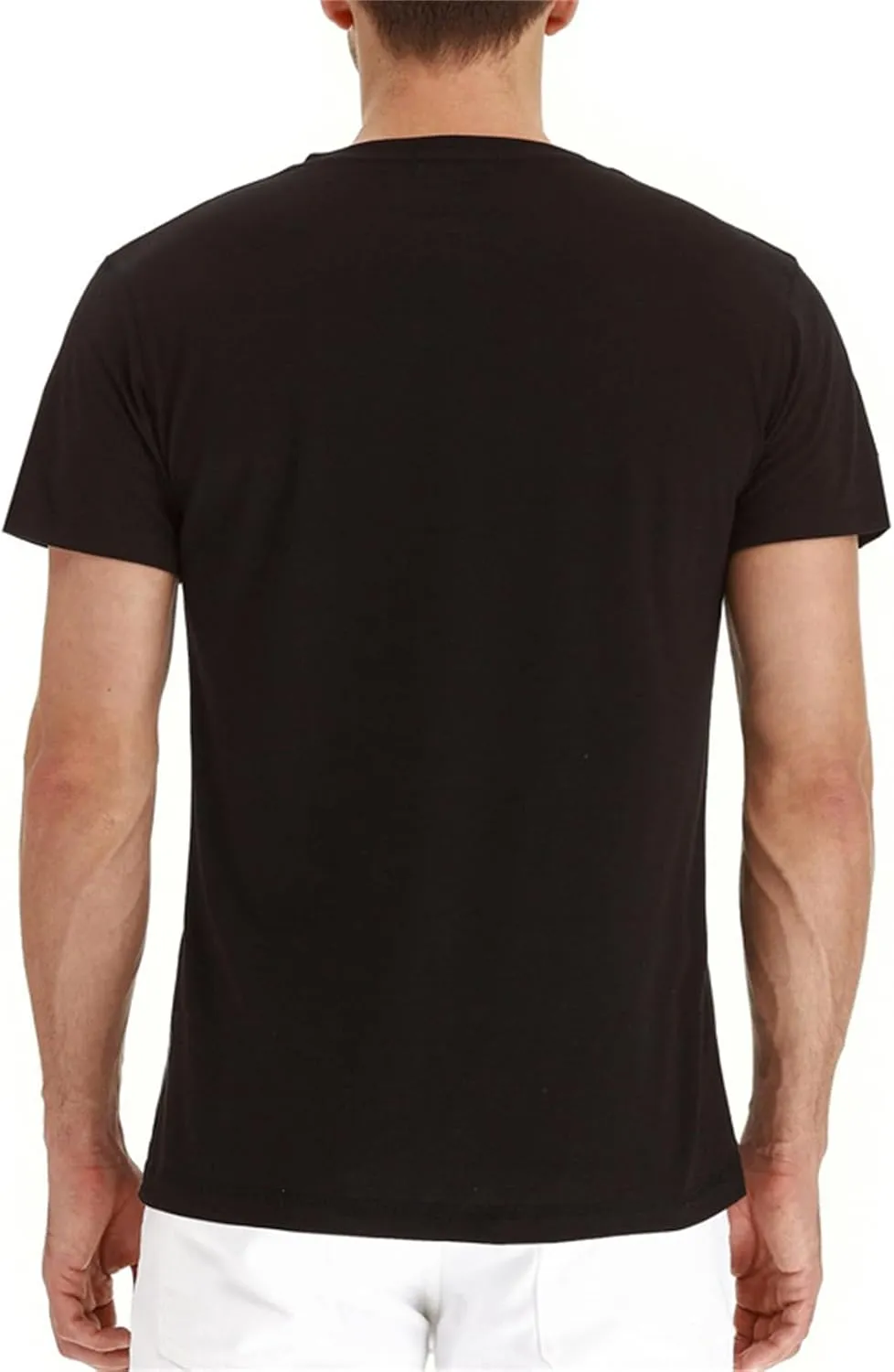 Mens Casual T Shirts Button Down Crewneck Basic Tees Slim Fit Plain Workout Tees Lightweight Breathable Muscle Shirts