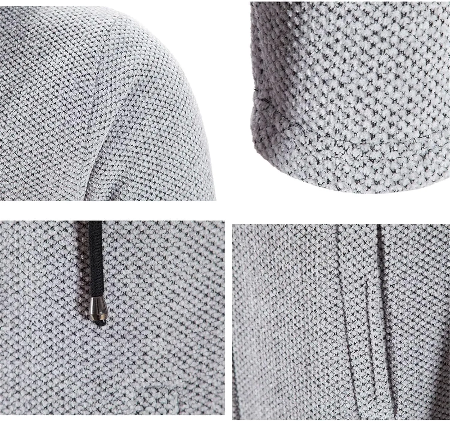 Men's Drawstring Plush Hooded Jacket Coat Business Zipper Long Sleeve Cardigan Outwear