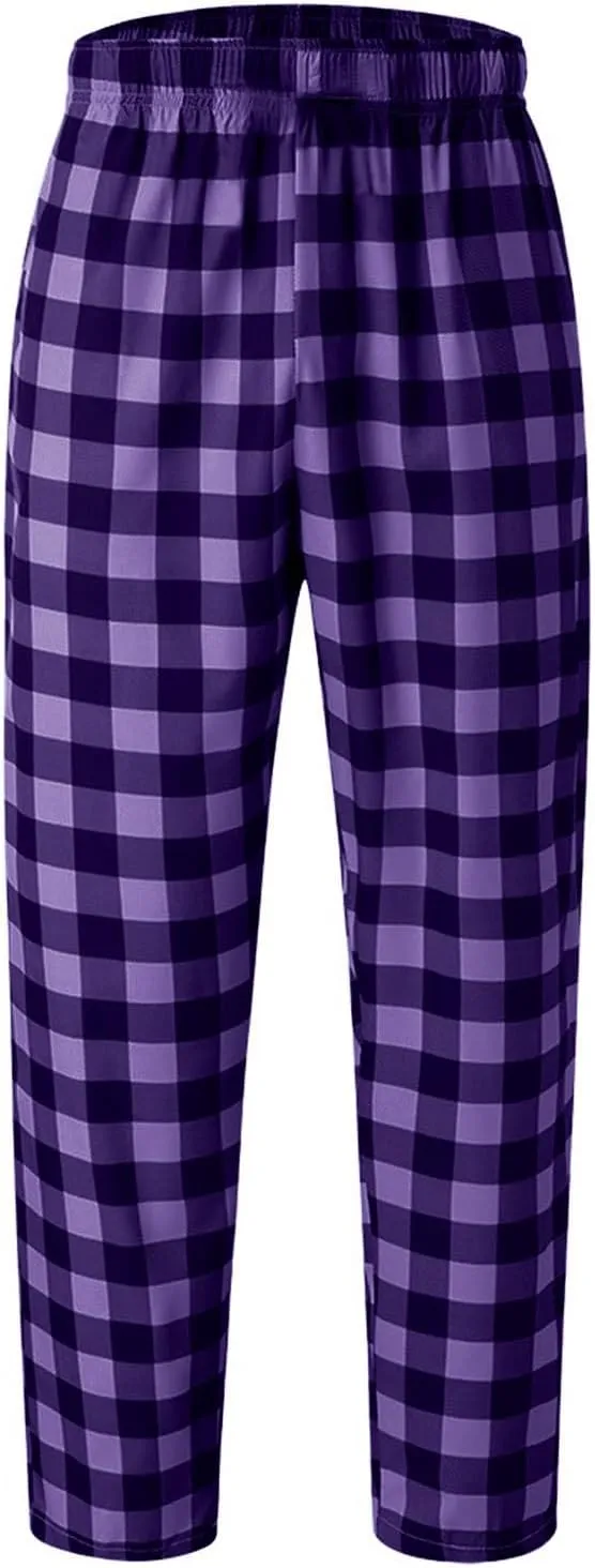 Men's Loose Fit Plaid Tie Knot Straight Leg Long Leg Summer Fall Pants 2024 Y2K