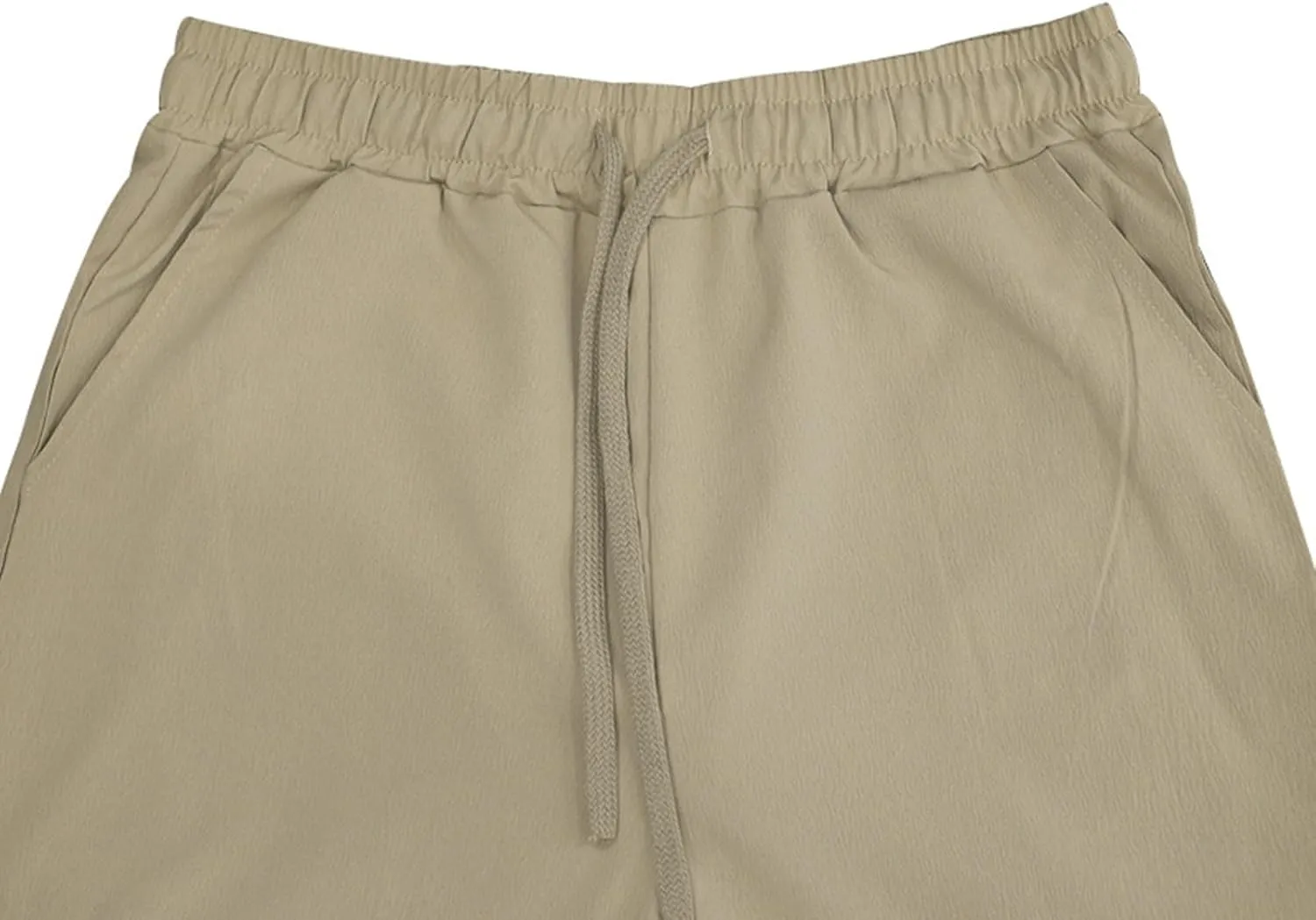 Mens Pants Casual Stretch Golf Pants Drawstring Lightweight Trousers Elastic Waist Lounge Pants with Pockets