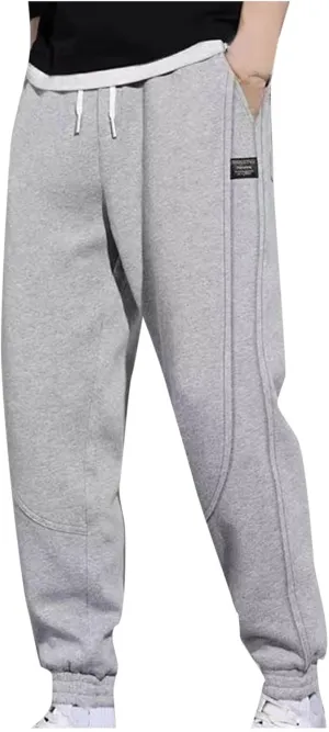 Mens Plus Size Sweatpants Drawstring Elastic Waisted Joggers Trousers Outdoor Athletic Track Pants with Pockets