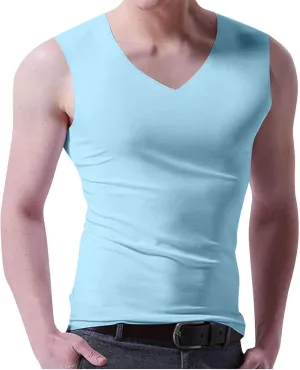 Men's Quick Dry Workout Tank Tops Breathable Comfy Gym Sleeveless Muscle V Neck Shirts for Active Gym Bodybuilding
