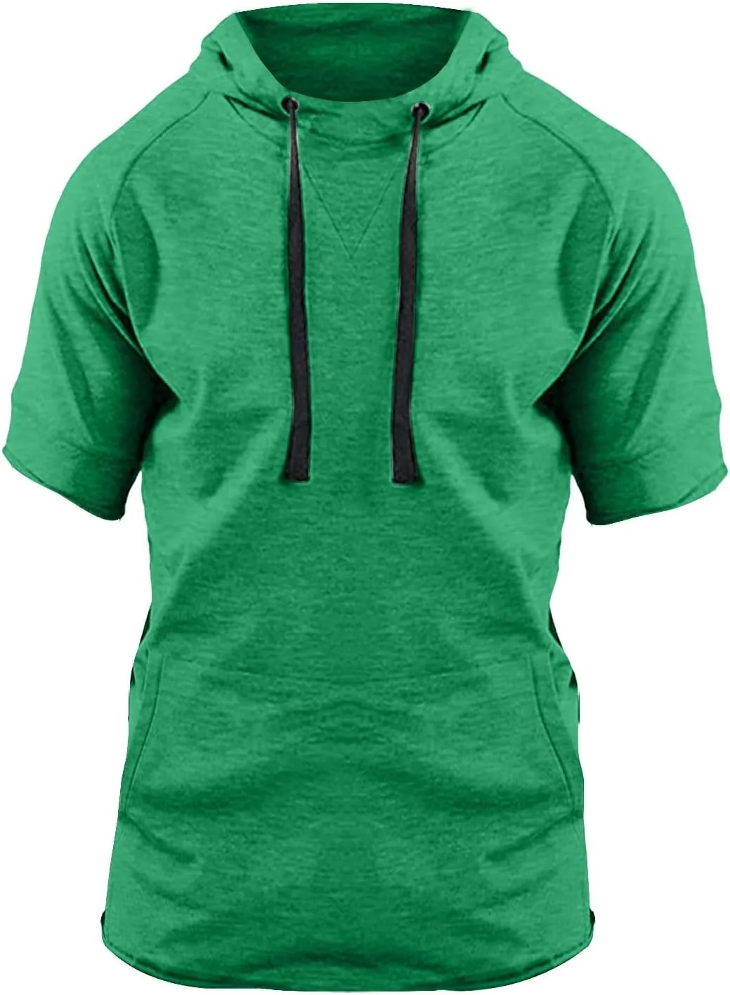 Mens Short Sleeve Muscle Hoodies Slim Fit Fitness Gym Workout Athletic Tee Pullover Tops Casual Loose Fashion Shirts