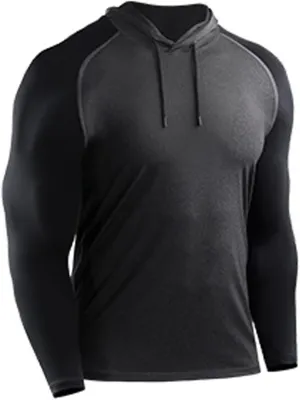 Men's Slim Fit Long Sleeve Hoodie Shirts with Drawstring Color Block Sweatshirt Casual Hooded Outdoor Pullover Tops