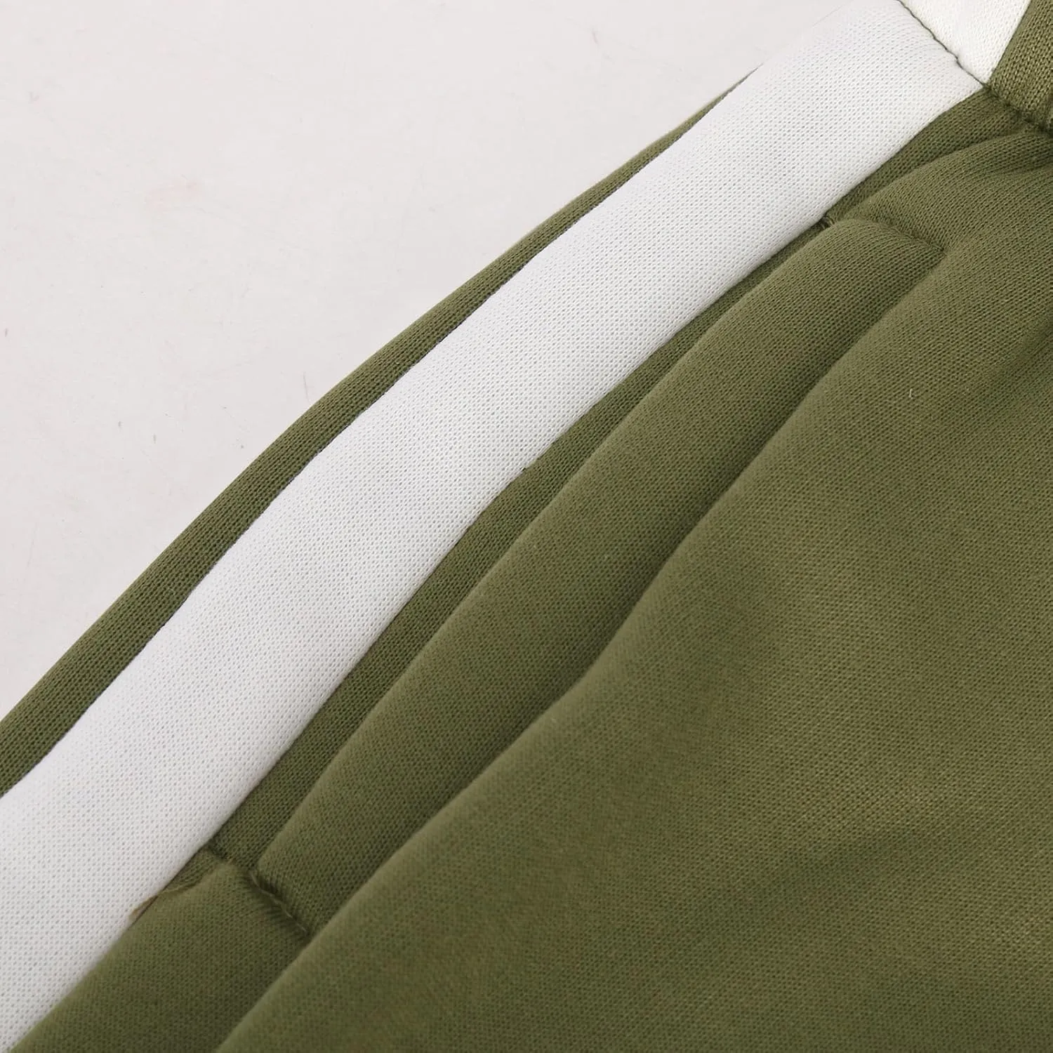 Men's Straight Leg Pants Contrast Drawstring Elastic Waist Sports Pants Work Casual Trousers with Pockets