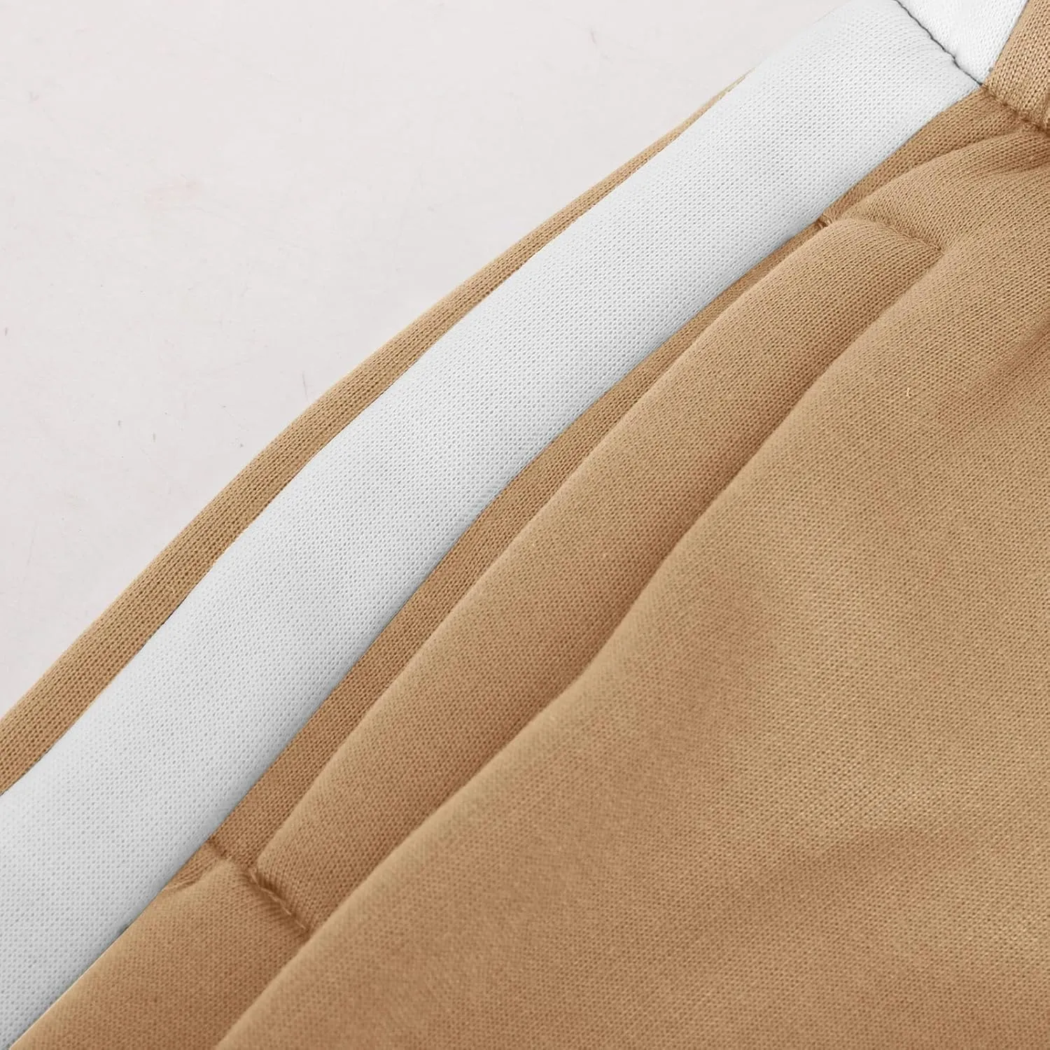 Men's Straight Leg Pants Contrast Drawstring Elastic Waist Sports Pants Work Casual Trousers with Pockets