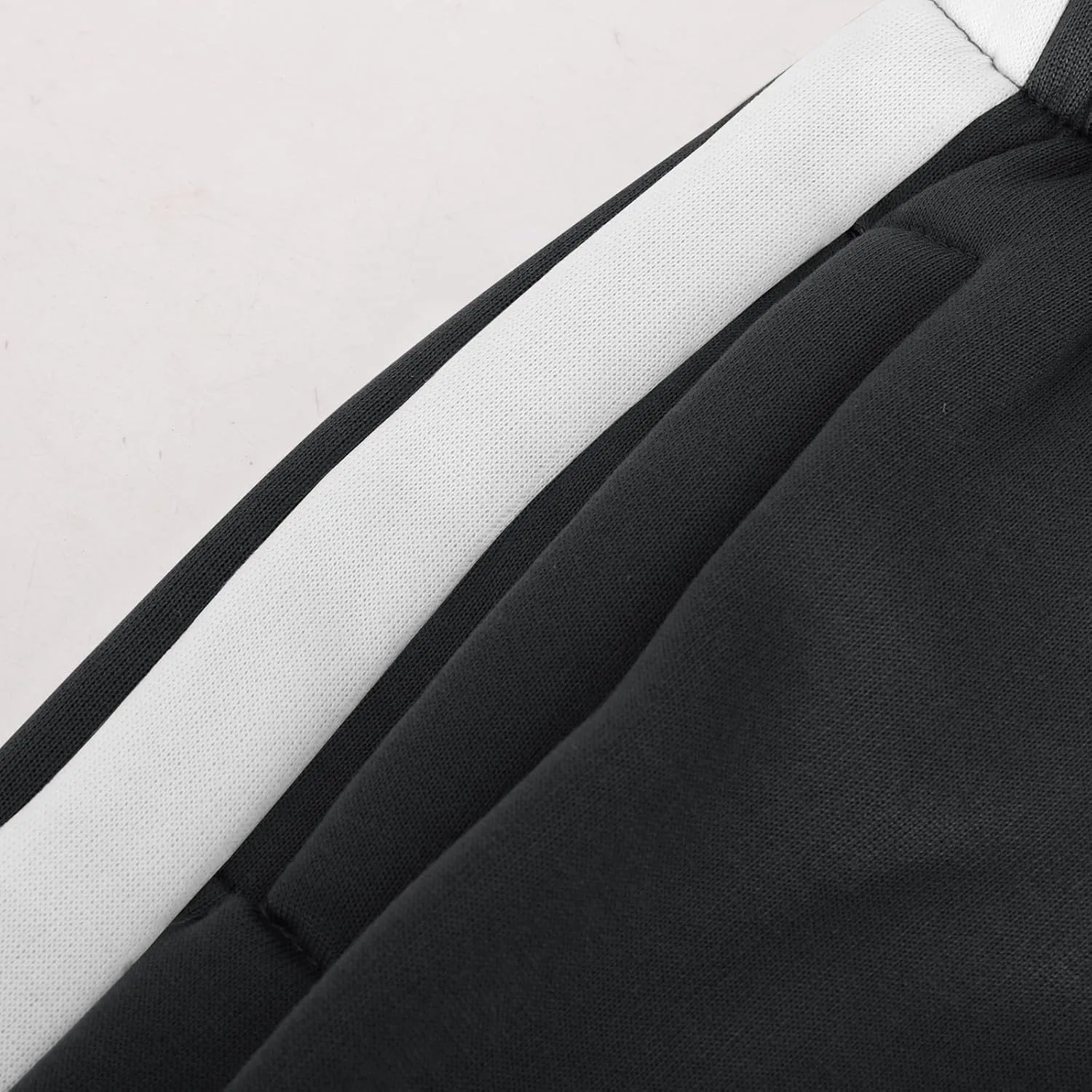 Men's Straight Leg Pants Contrast Drawstring Elastic Waist Sports Pants Work Casual Trousers with Pockets