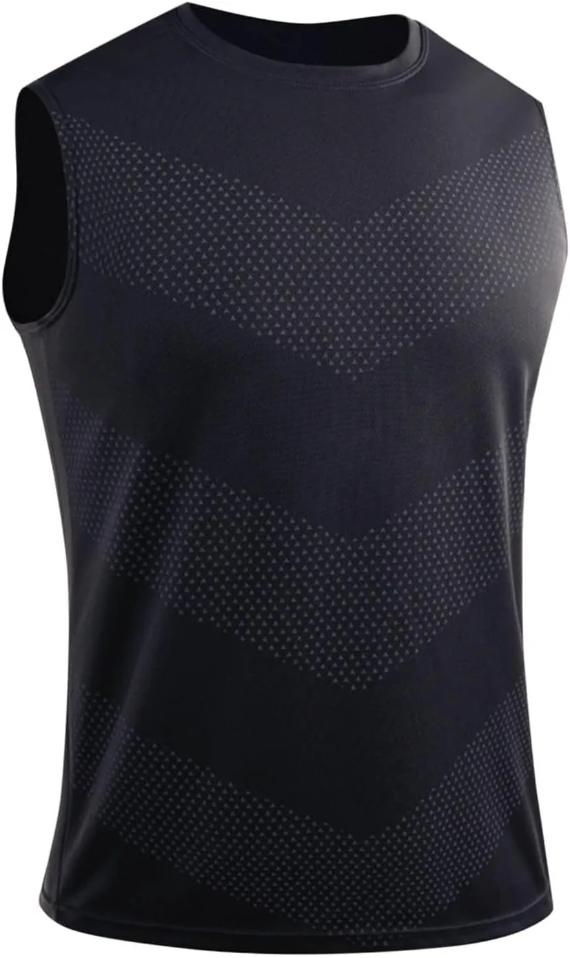 Men's Tank Top Breathable Moisture Wicking Muscle Shirt Summer Sleeveless Shirts Gym Workout Tanks Pullover Running