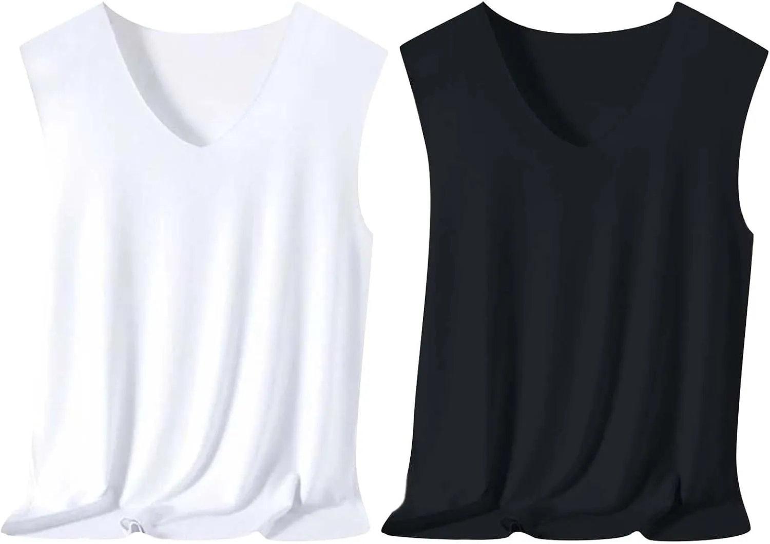 Mens Tank Tops Men's Ice Silk Vest Fitness Wide Shoulder Running Sports Quick Drying Inside and Outside Wear Summer