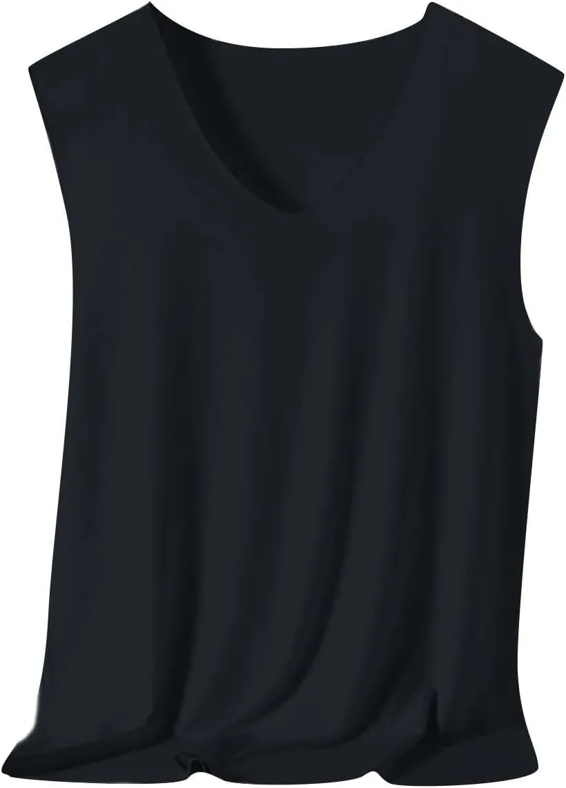 Mens Tank Tops Men's Ice Silk Vest Fitness Wide Shoulder Running Sports Quick Drying Inside and Outside Wear Summer