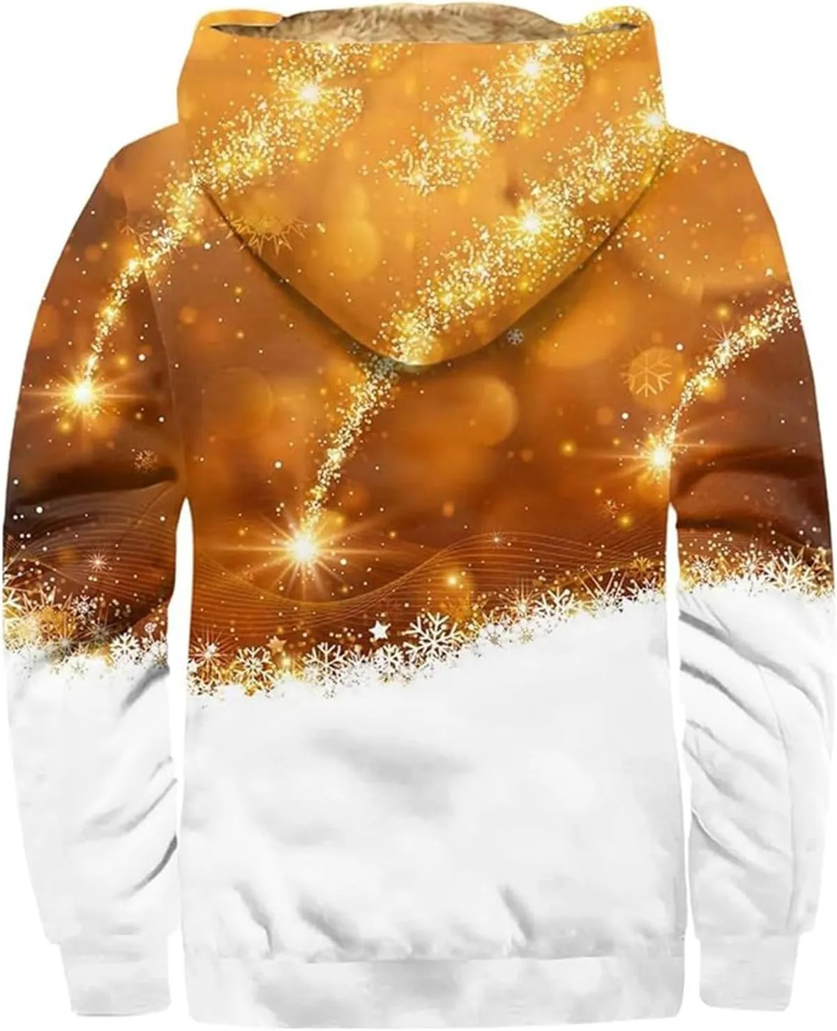 Mens Winter Coats Warm Jacket with Hood Pocket Western Cowboy 3D Printed Hooded Puffy Hooded Insulated Thicken