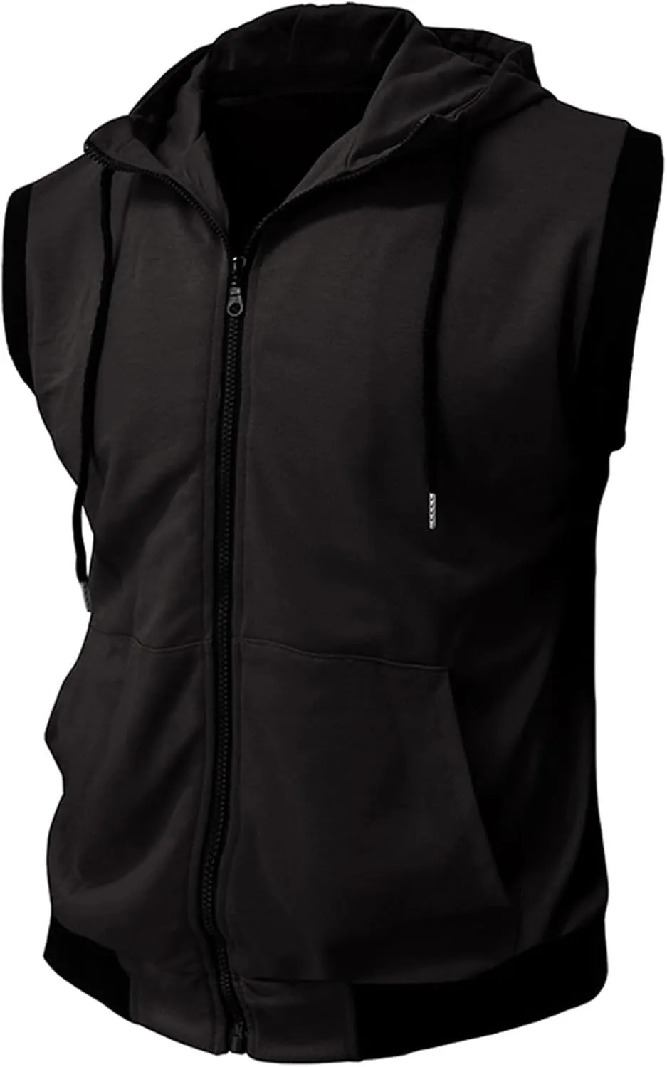Men's Workout Hooded Tank Tops Zip Up Sleeveless Hipster T-Shirts Bodybuilding Hoodies Muscle Fitness Cut Off T Shirt