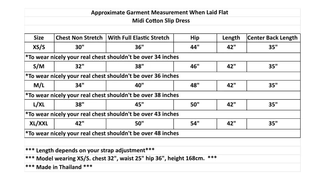 Midi Length Cotton Full Slip Under Dress Adjustable Spaghetti Strap Undergarment Nightwear (S/M, White)