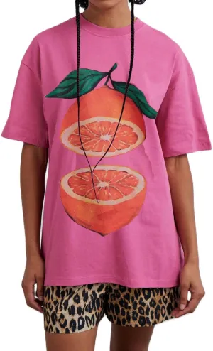 Muineobuka Women Y2k Fruit Graphic Tees Oversized Short Sleeve Crewneck Loose T Shirts Summer Aesthetic Streetwear