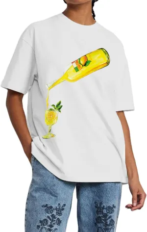 Muineobuka Women Y2k Fruit Graphic Tees Oversized Short Sleeve Crewneck Loose T Shirts Summer Aesthetic Streetwear