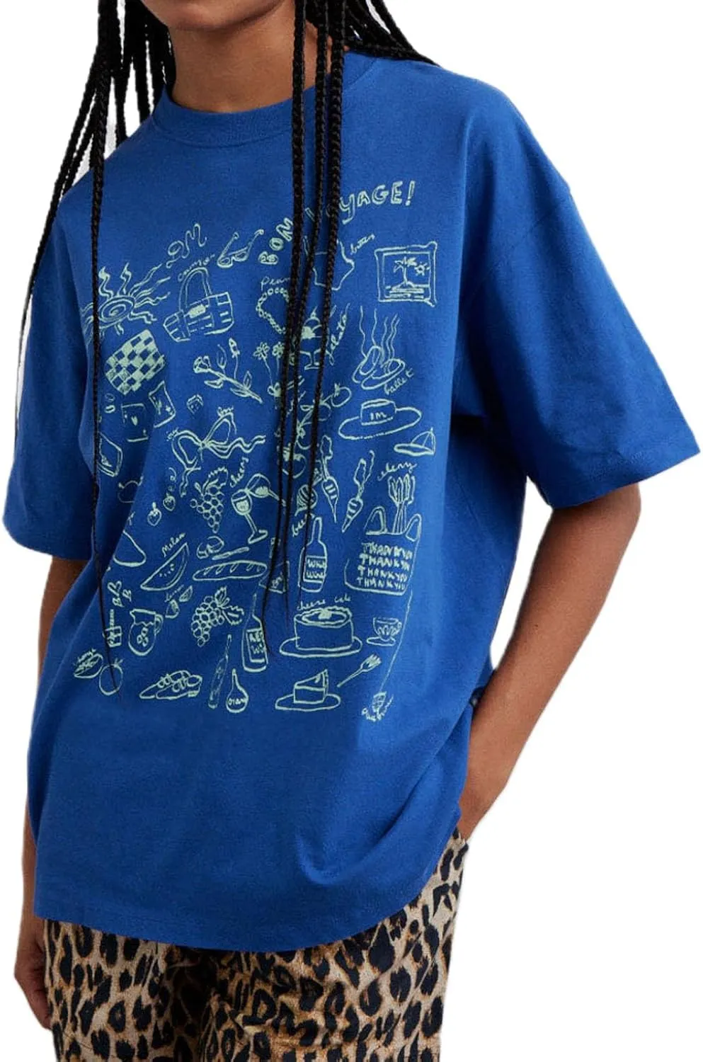 Muineobuka Women Y2k Fruit Graphic Tees Oversized Short Sleeve Crewneck Loose T Shirts Summer Aesthetic Streetwear