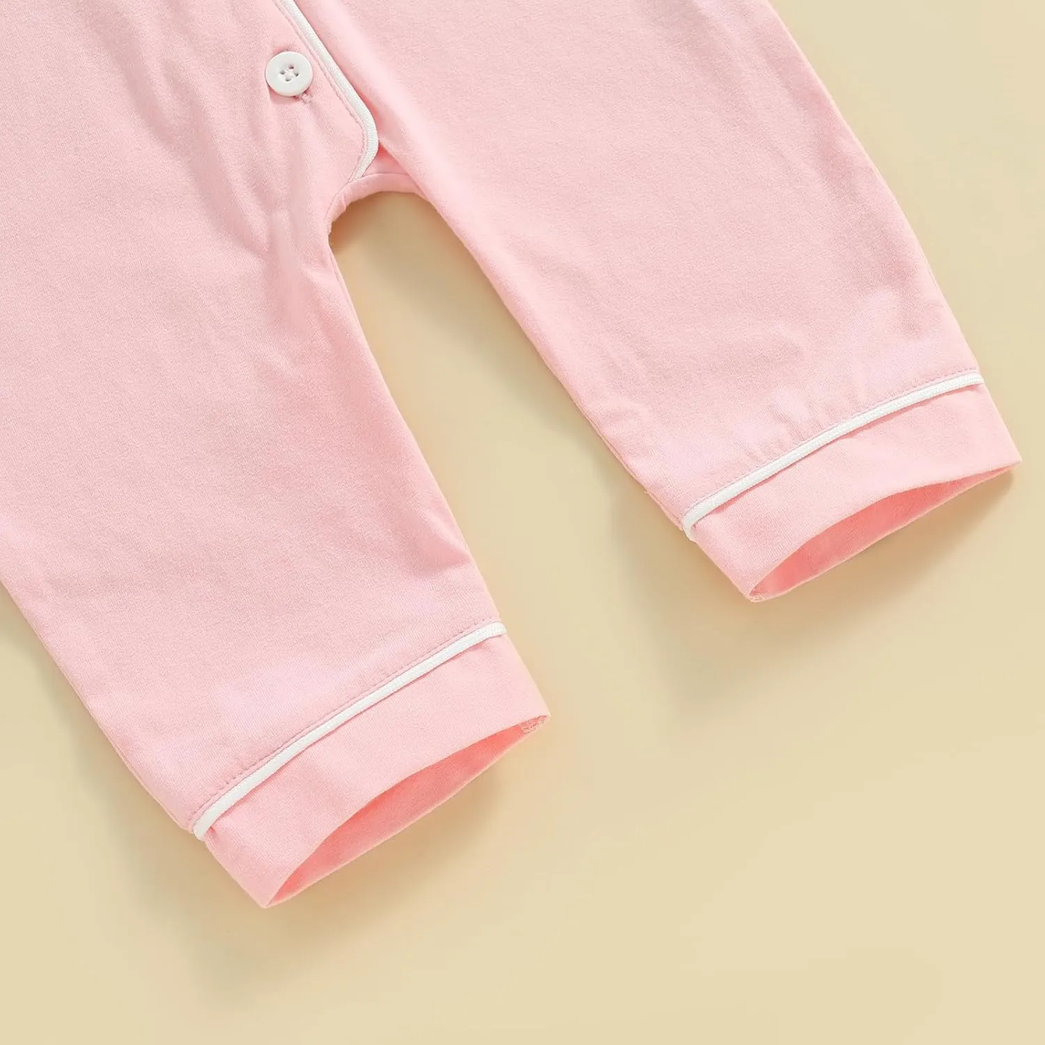 Newborn Baby Boy Girl Cotton Pajamas Romper Long Sleeve Button Down One Piece Jumpsuit Pjs Infant Lounge Sleepwears
