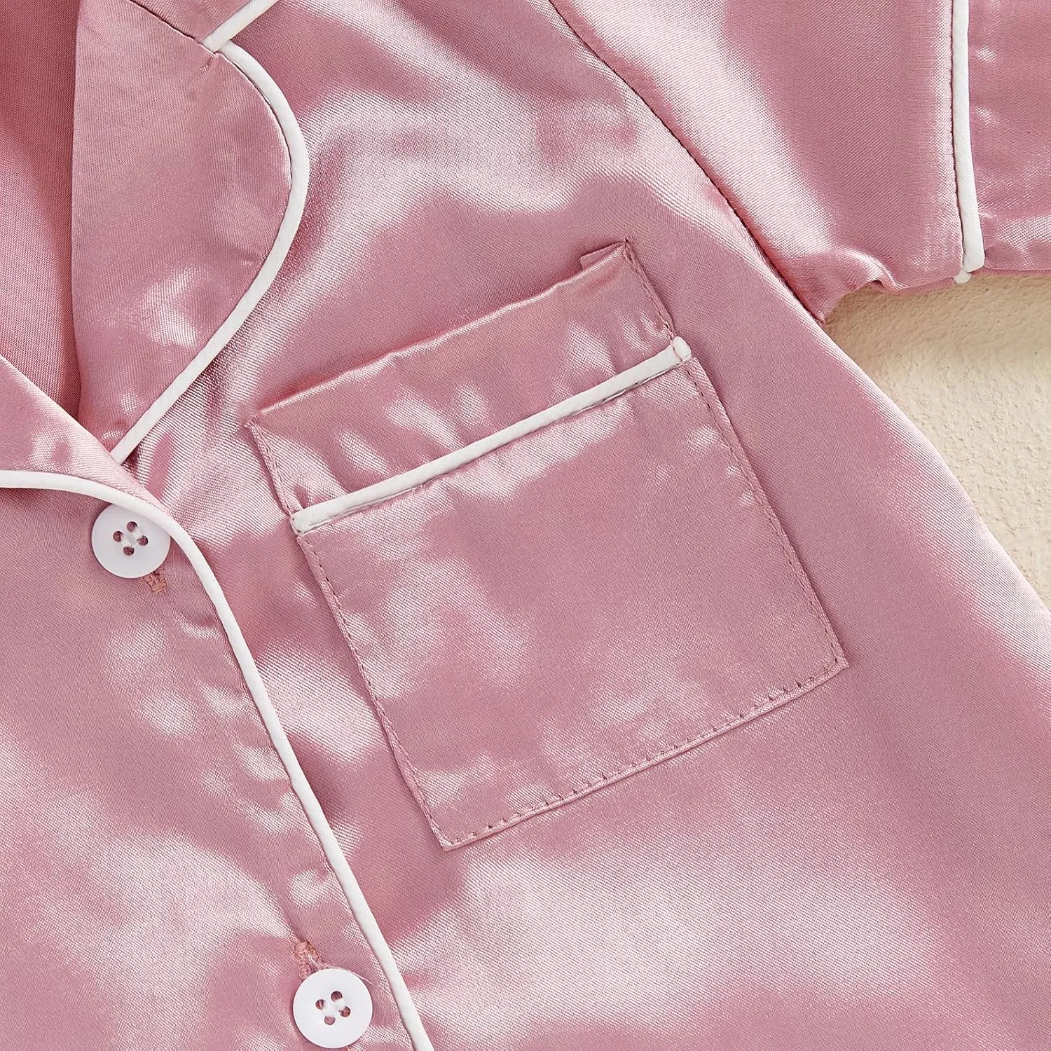 Newborn Baby Boy Girl Silk Pajamas Romper Shorts Sleeve Button Down Satin One Piece Onesie Pjs Infant Sleepwears