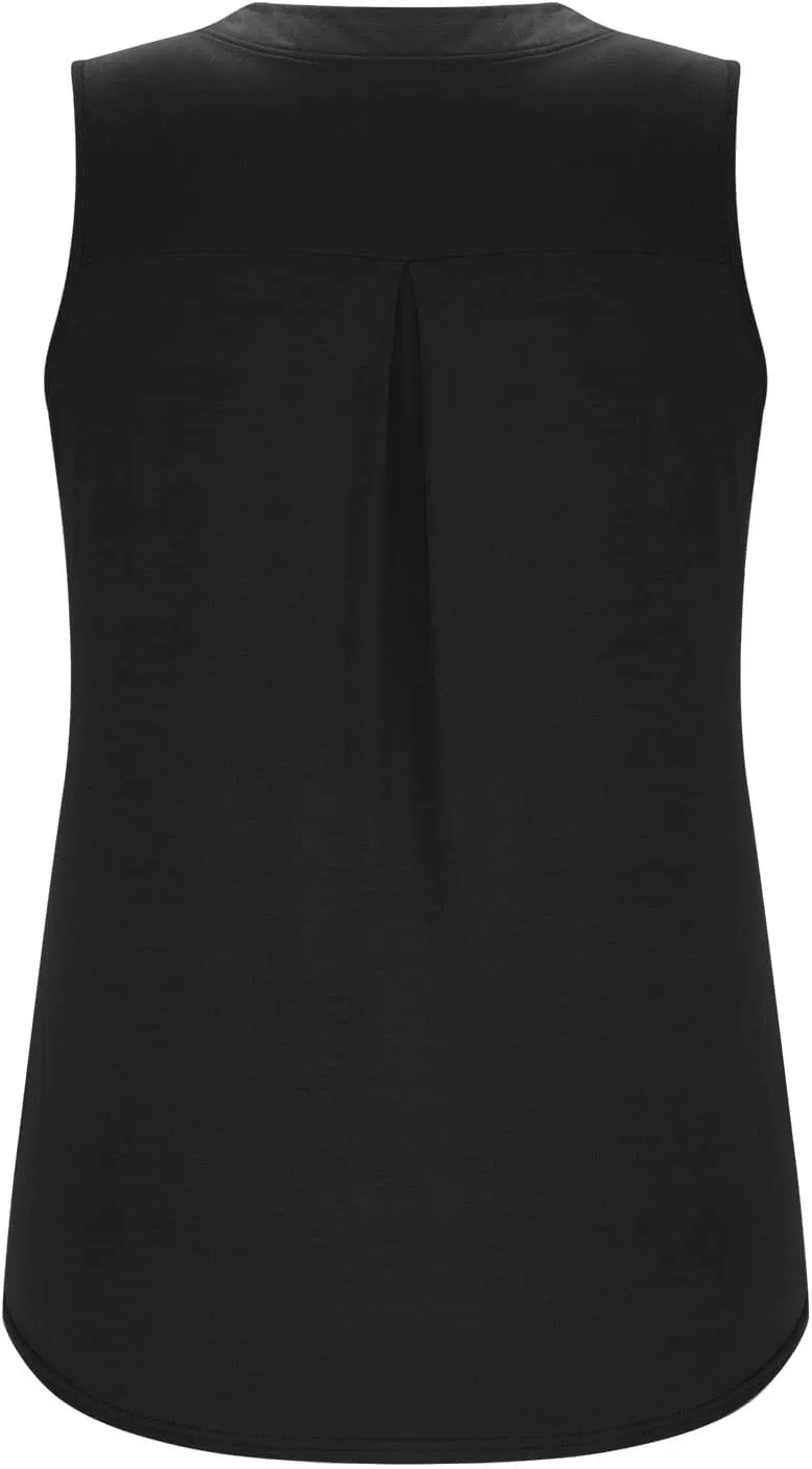 Oplxuo Women V Neck Pleated Tank Tops Trendy Dressy Sleeveless Shirts Casual Cute Blouses Solid Summer Tanks