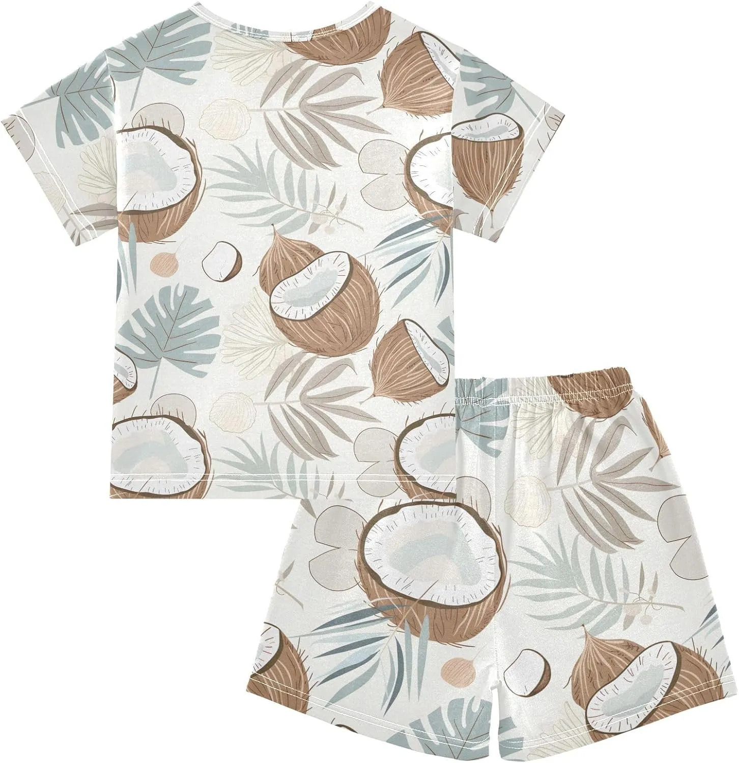 Organic Forms Coconut Pajama Set, Short Sleeve Cotton Sleepwear Nightwear