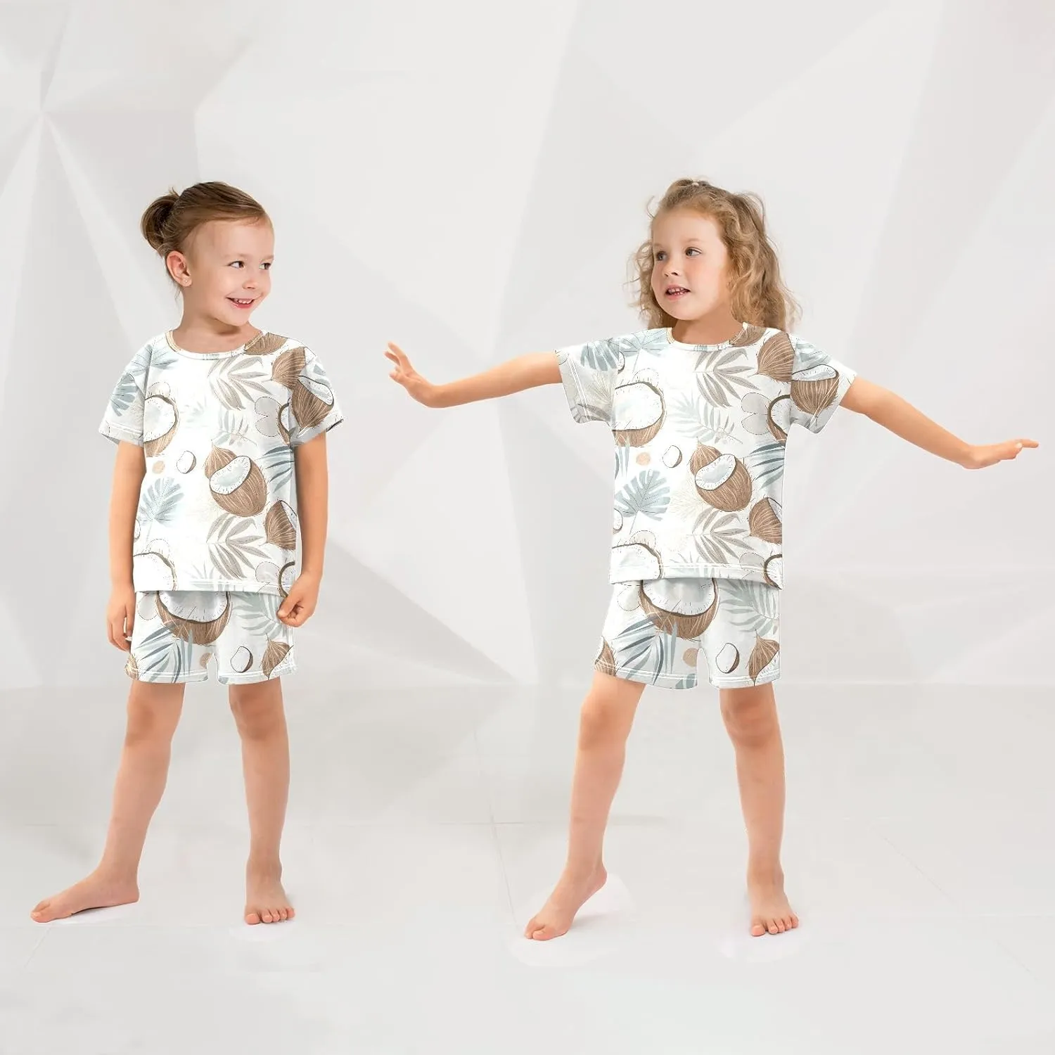 Organic Forms Coconut Pajama Set, Short Sleeve Cotton Sleepwear Nightwear