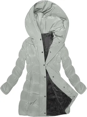 Parkas for Women Full Zip Hooded Puffer Jackets Fleece Lined Long Oversized Outwear Fashion Casual Vintage Coats
