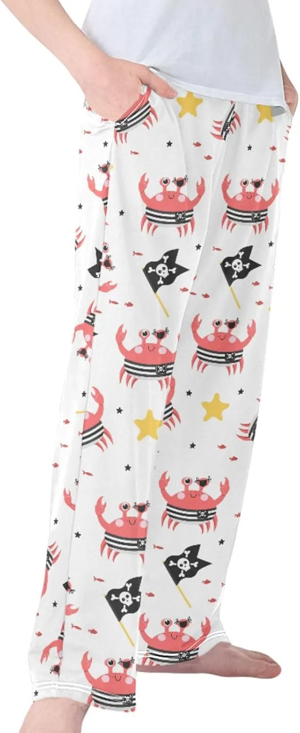 Pigsaly Boys' Pants Funny Pirate Crabs Long Bottoms Cartoon Gold Stars Skull Jogger Pants Elastic Waist Trousers Pockets S