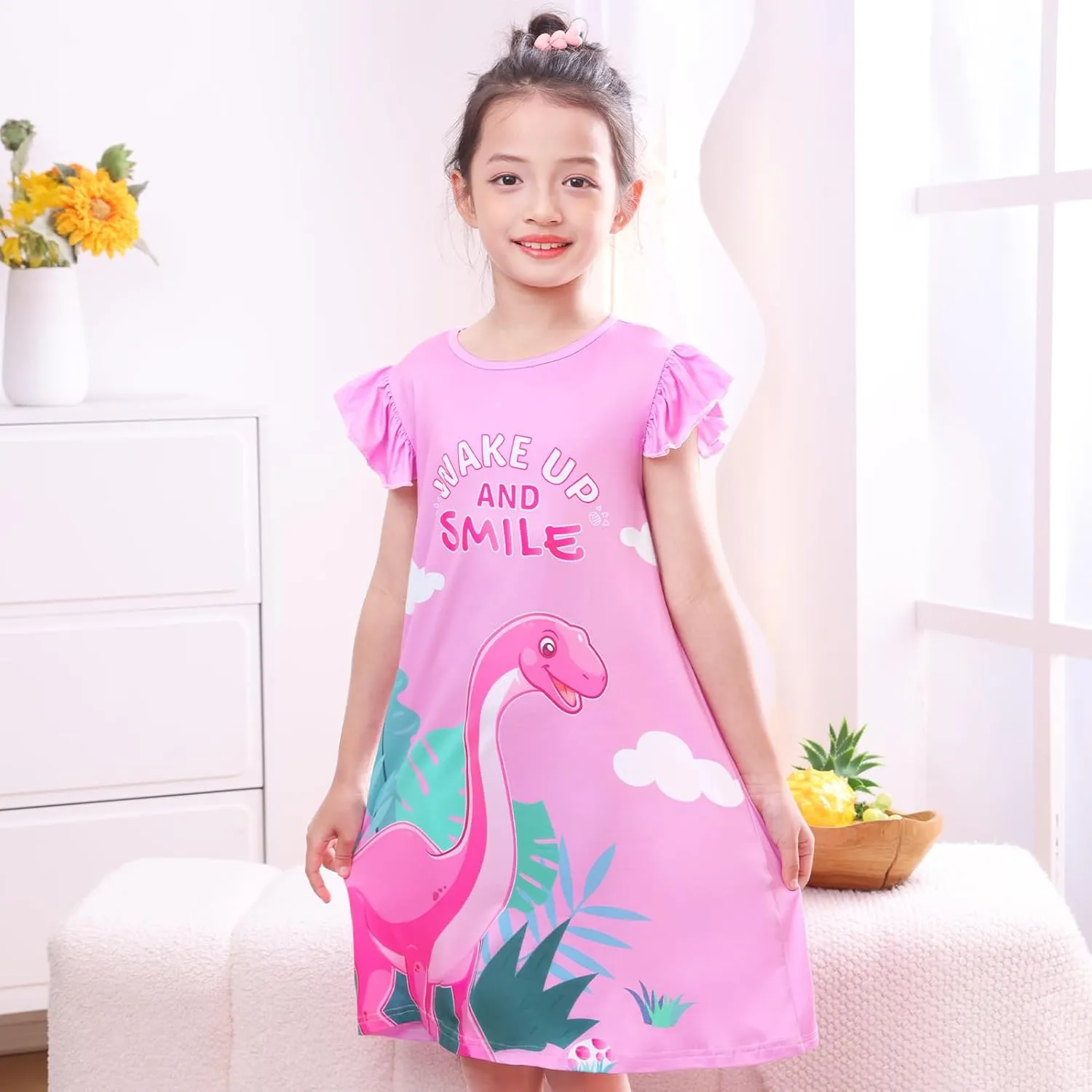 Play Tailor Girls Nightgowns Kids Pajamas Princess Dresses Nightgown Casual Sleepwear for Toddler Girl Clothes